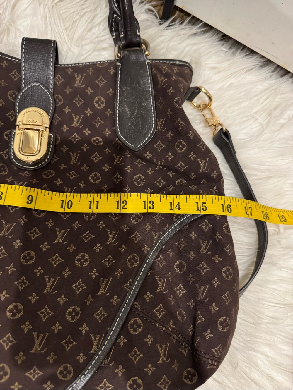 Louis Vuitton Dark Brown Monogram Canvas Shoulder Bag with Gold Hardware - Picture 6 of 11